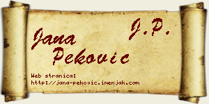 Jana Peković vizit kartica